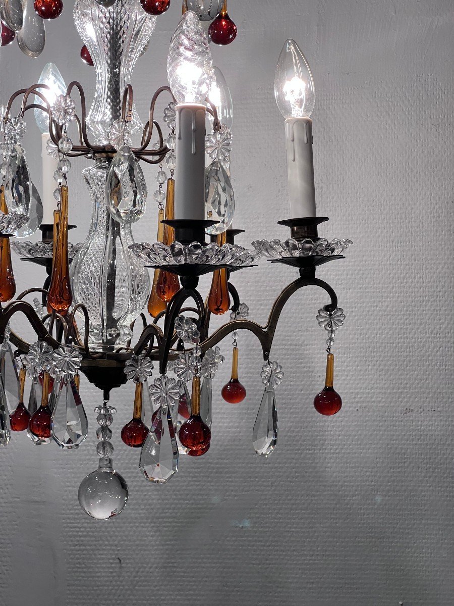 Murano Color Tassel Chandelier 6 Lights / Refurbished-photo-2