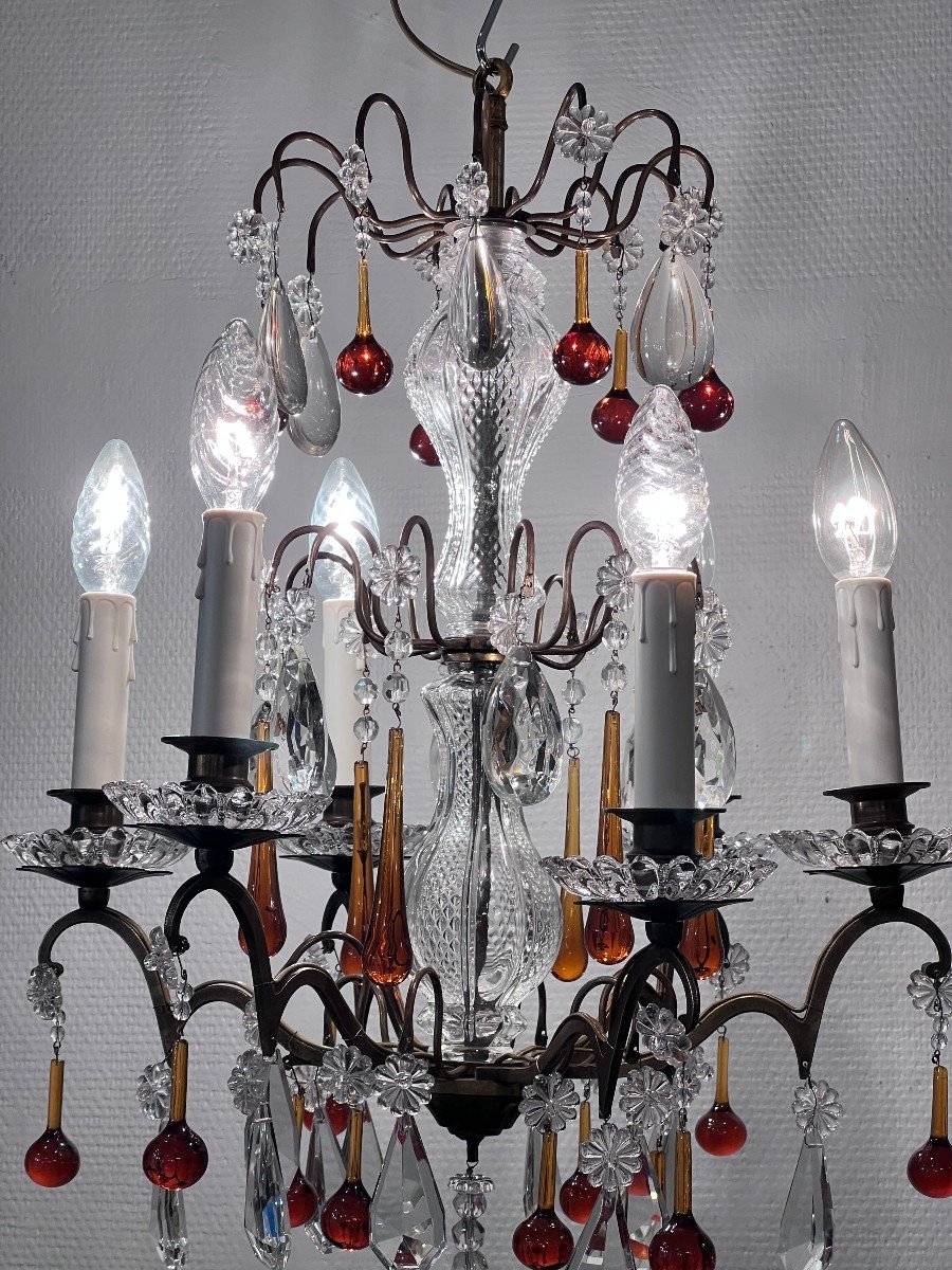 Murano Color Tassel Chandelier 6 Lights / Refurbished-photo-3