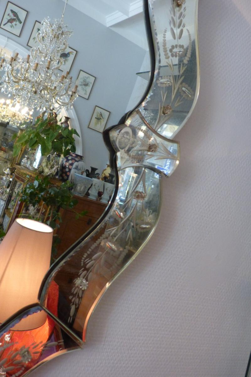 Miroir Murano Ovale XX Eme S-photo-3