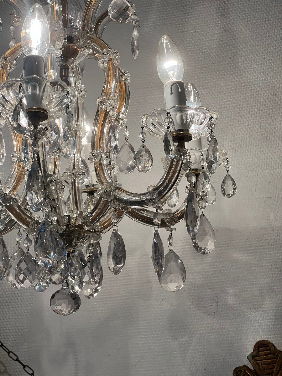 Ref 67 / 6-light Murano Pendant Chandelier / Refurbished-photo-1