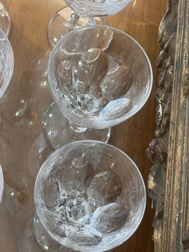 Sevres / Serie De 6 Verres A Vin 15 Cm / Cristal Signe-photo-4