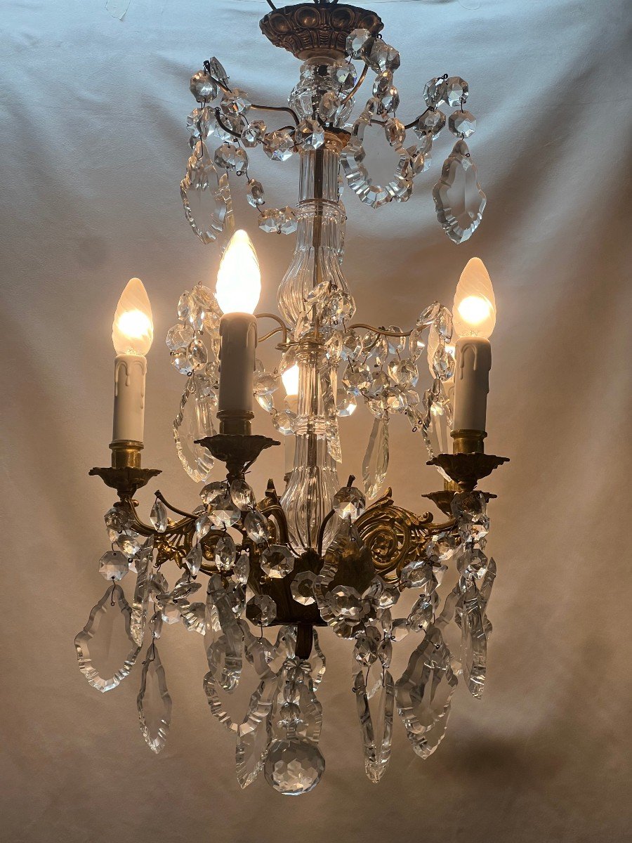 Ref 86/ Bronze Nap III Chandelier With Tassels 5 Lights /refurbished-photo-7