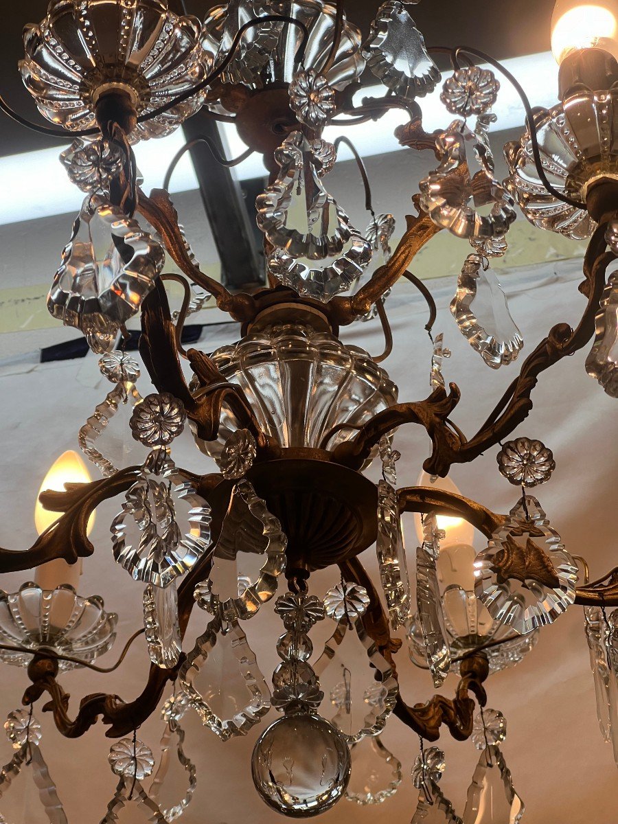 Ref 87/ Chandelier Crystal Tassels Bronze 6 Lights / Refurbished-photo-6