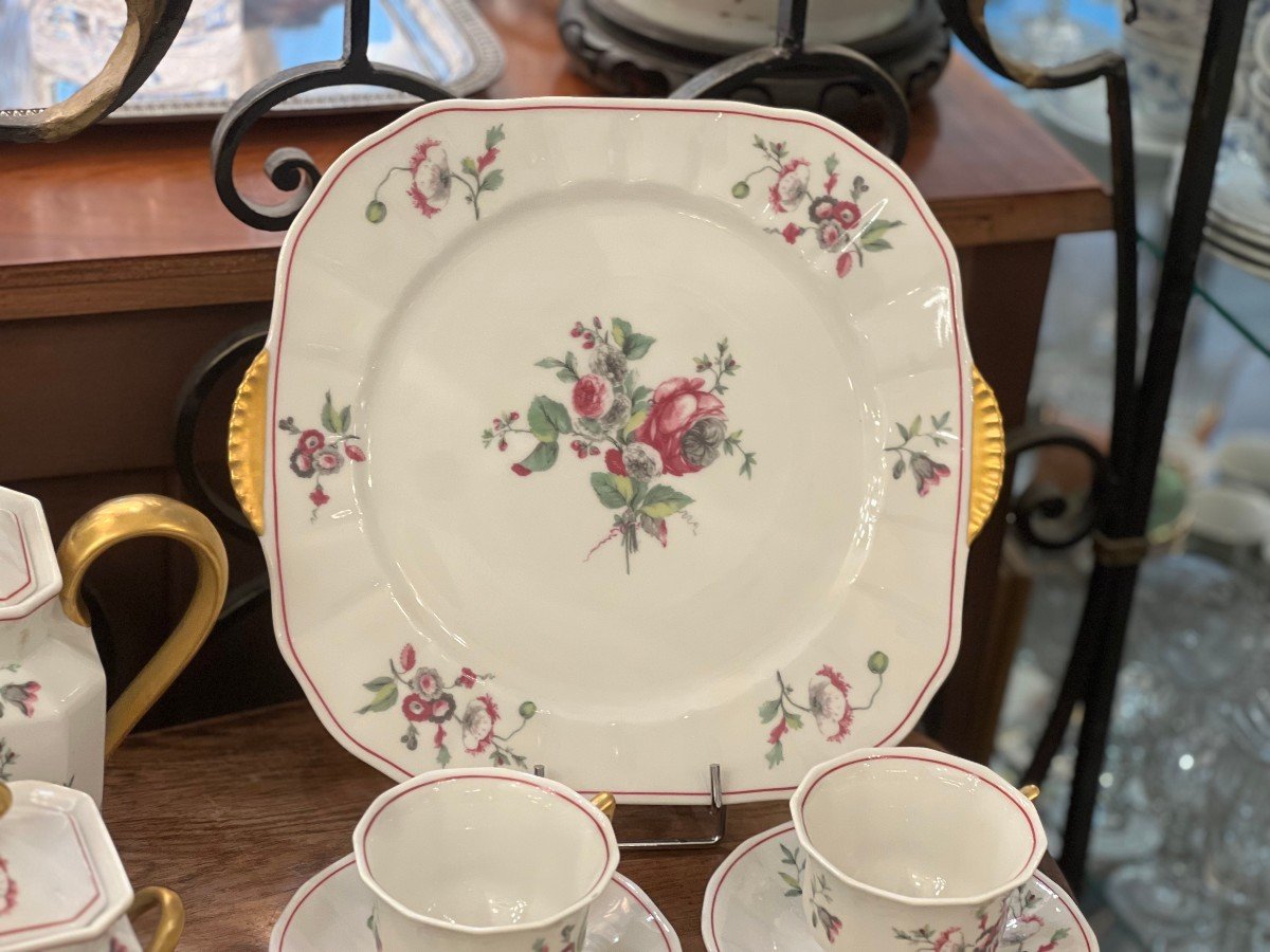 Limoges  / Charles Ahrenfeldt Service  Thé  Ou Café Et Dessert / Decor Floral Dorure 39 P-photo-6