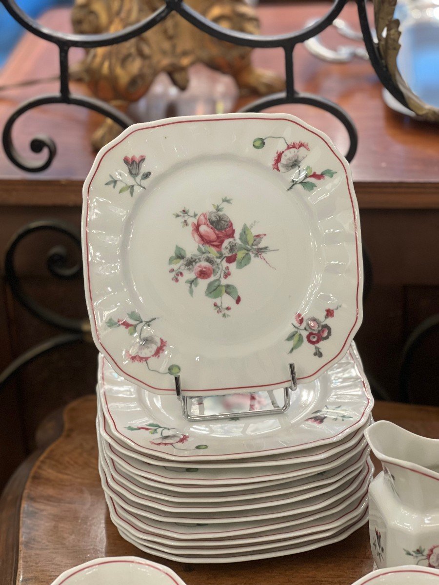 Limoges  / Charles Ahrenfeldt Service  Thé  Ou Café Et Dessert / Decor Floral Dorure 39 P-photo-8