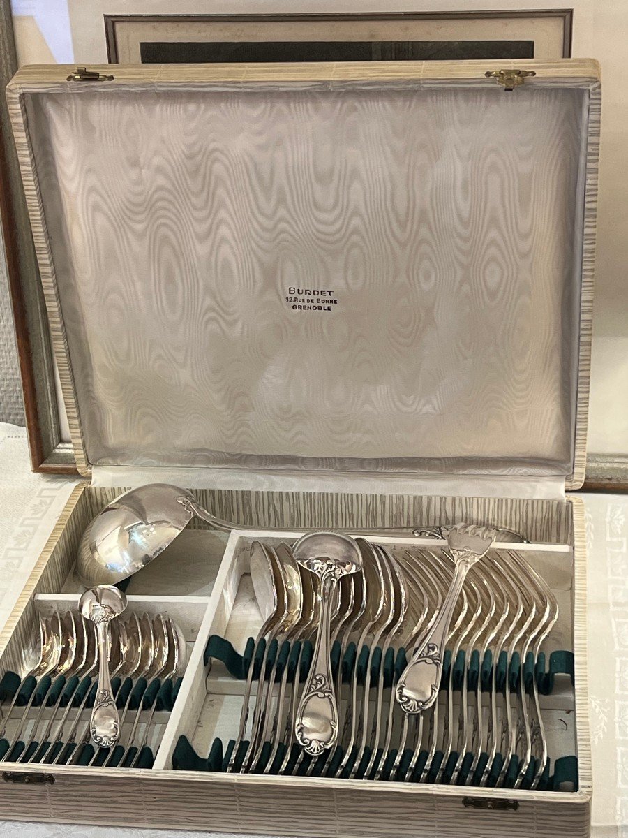 Silver Metal Cutlery Set Rocaille Model 37 P-photo-7