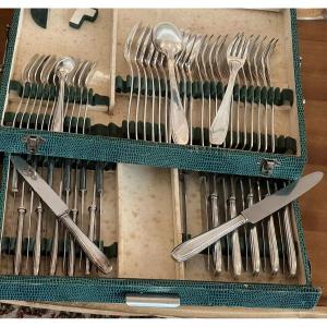  Silver Metal Cutlery Set Art Deco Model 59 P