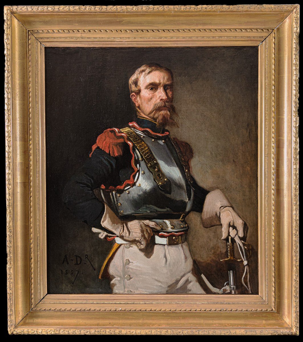 Edouard Armand-dumaresq (1826-1895) Portrait Of A Cuirassier Of The 1st Empire Napoleon-photo-2