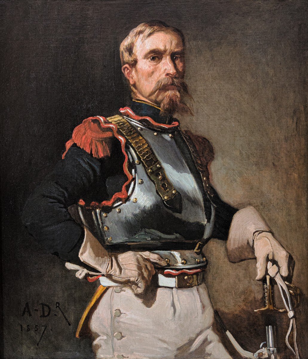 Edouard Armand-dumaresq (1826-1895) Portrait Of A Cuirassier Of The 1st Empire Napoleon