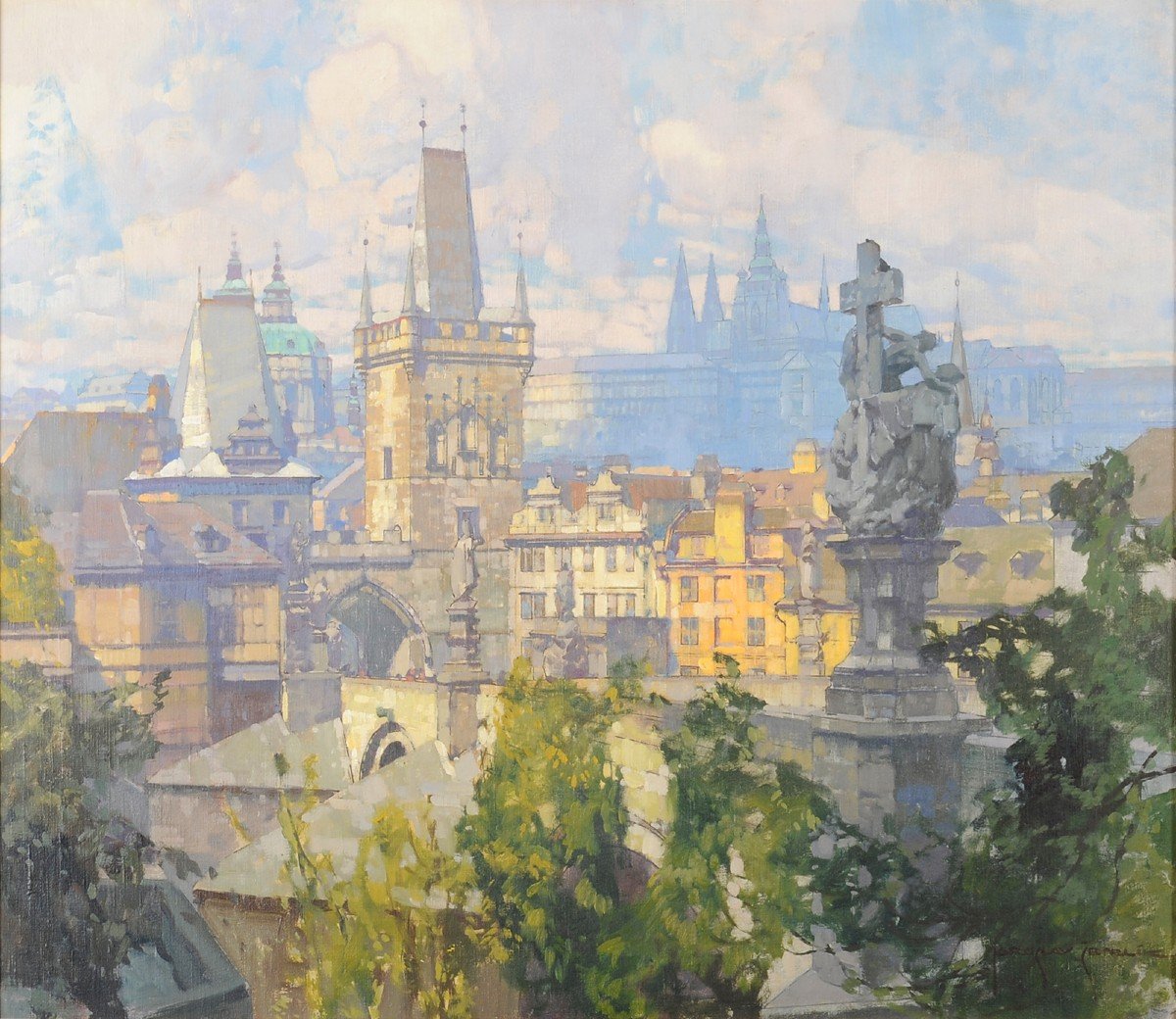 Jaroslav Šetelík (1881-1955) Vue de Prague Praha Setelik République Tchèque