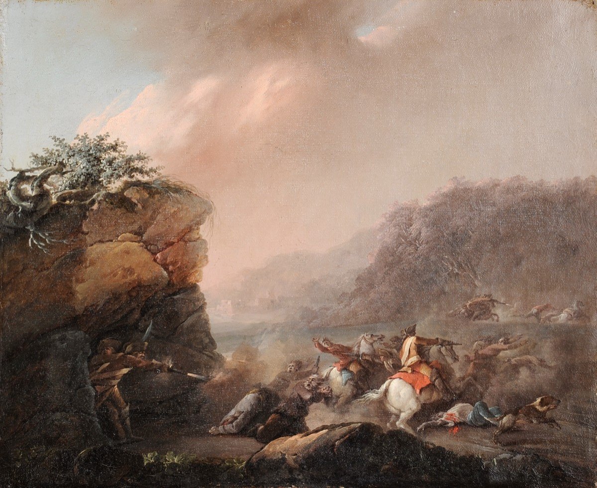 Battles Of Brigands - Attributed To Jacques Bertaux (c.1745-1818)-photo-3