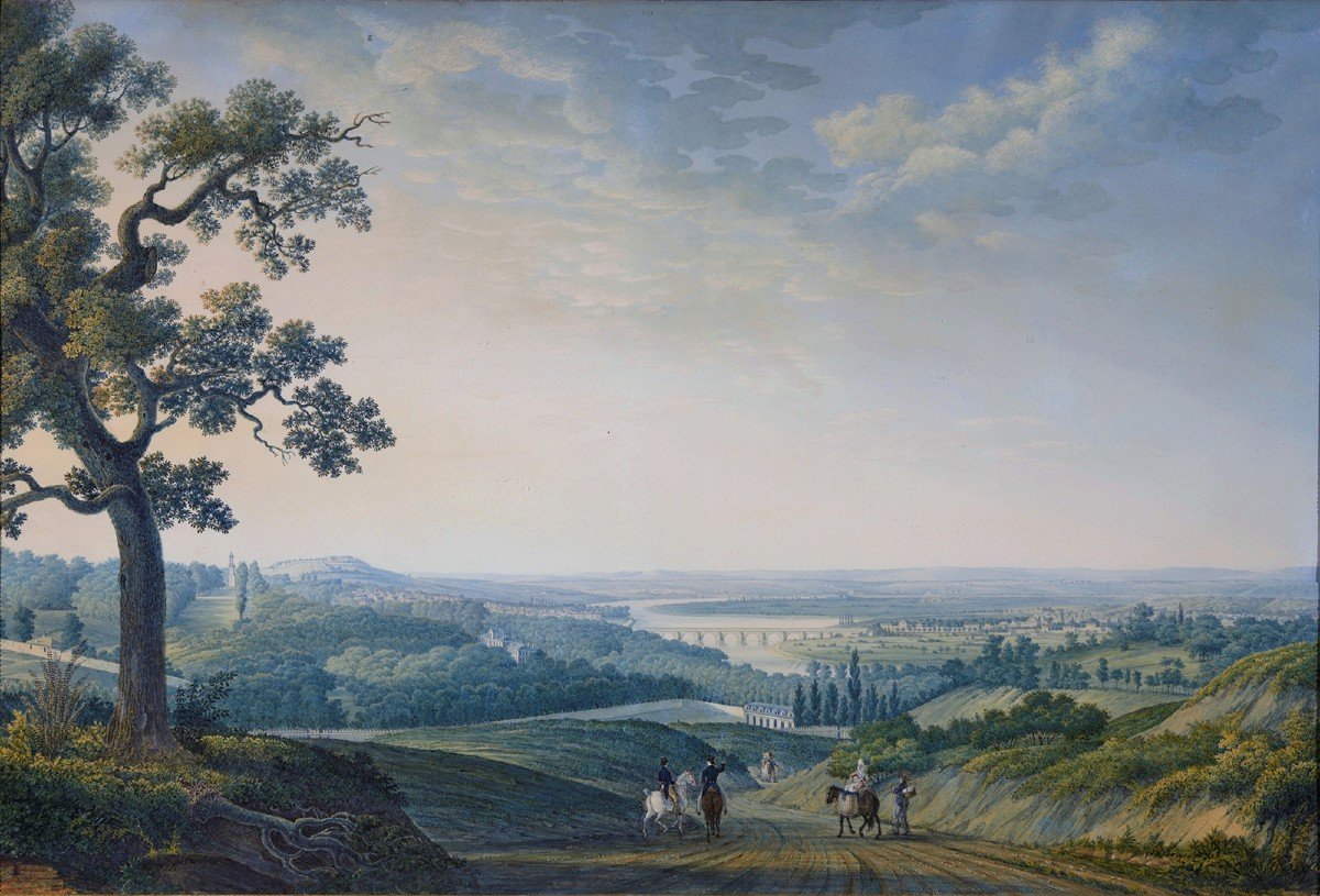 Antoine Melling (1763-1831) Vue des environs de Saint-Cloud depuis Meudon-photo-2