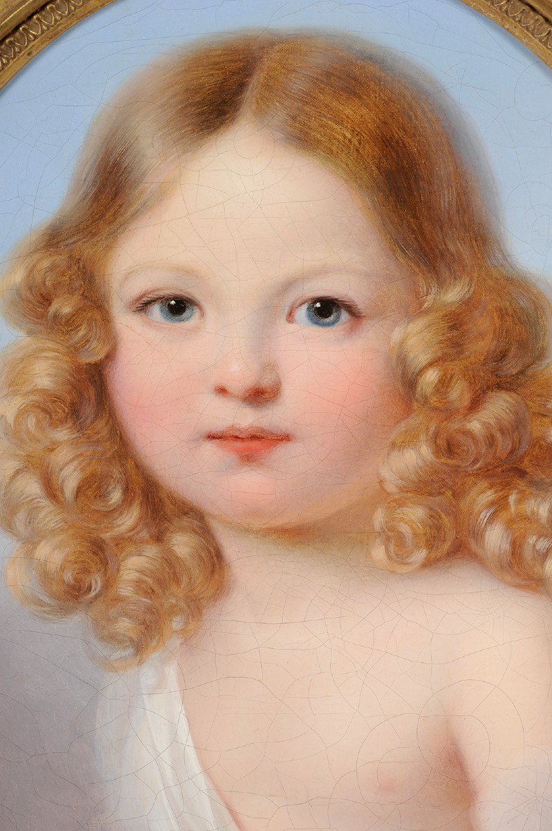 Portrait Of A Child In The Clouds - French School Around 1800-photo-3