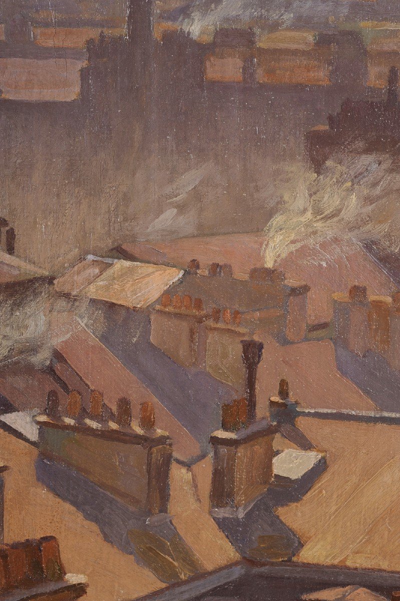 Henri Dupont-crespin (1882-1953) The Roofs Of Paris-photo-1