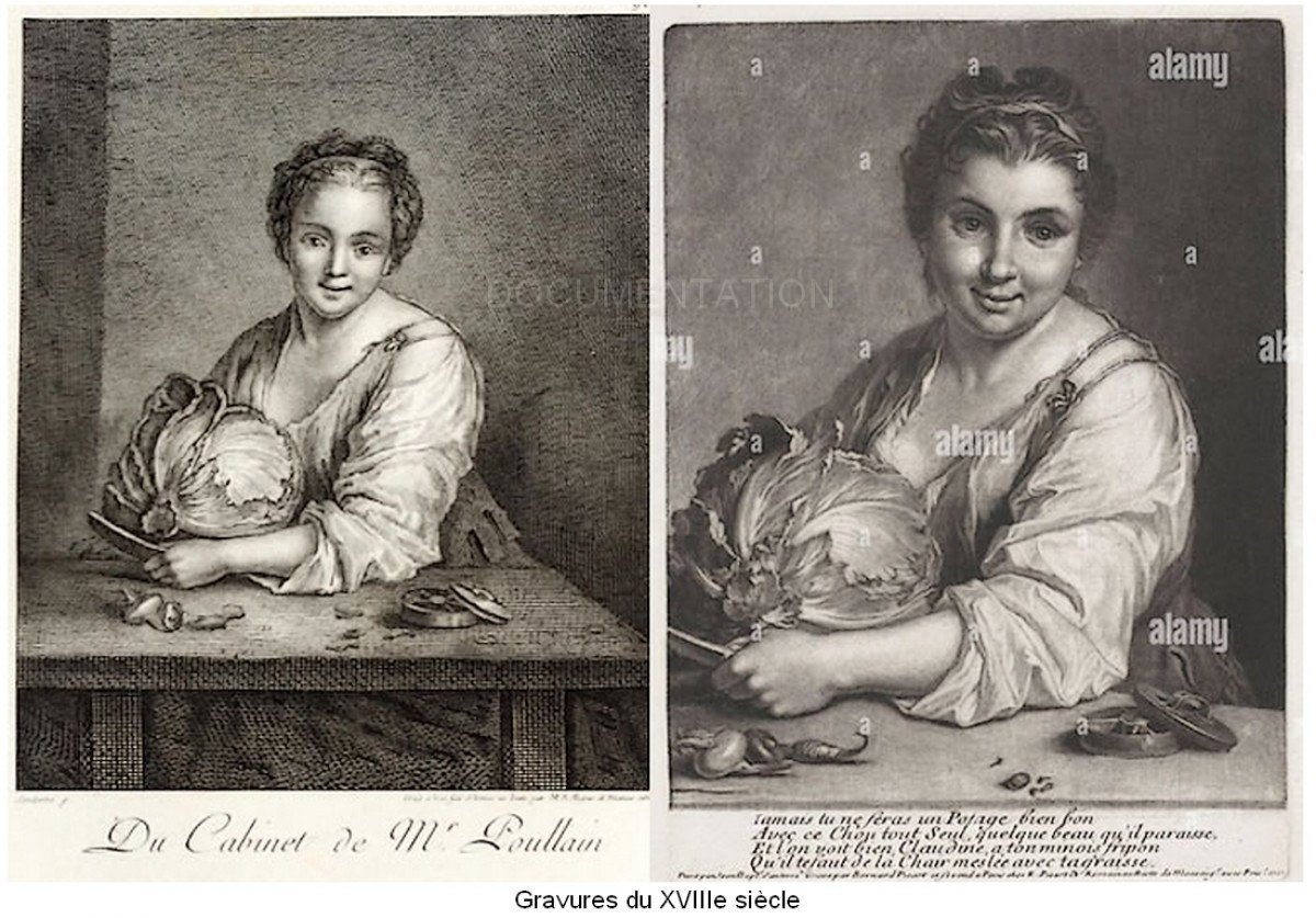 Jean-Baptiste Santerre (1651-1717) La coupeuse de choux - Portrait de femme-photo-3