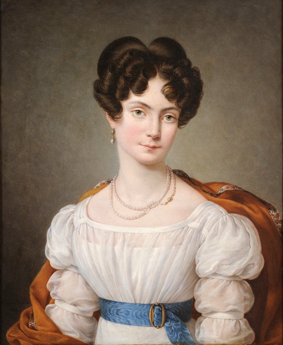 Eugénie Servières (1786-1855) Portrait de jeune femme 1824 Guillon-Lethière-photo-2