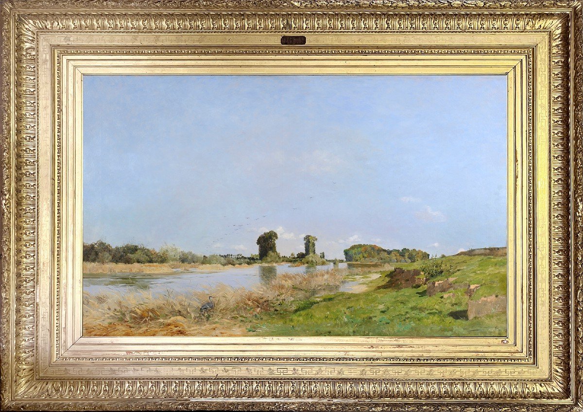 Edmond Yon (1841-1897) Large Edge Of The Bird River - Seine?