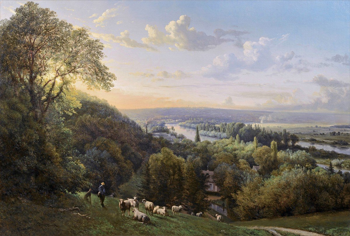 Charles-Joseph Kuwasseg (1802-1877) Les coteaux de la Seine en Normandie ?