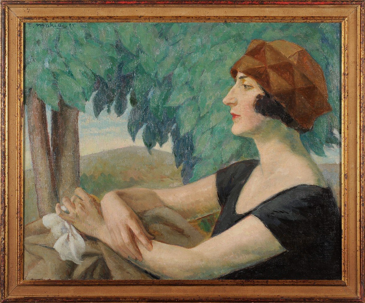 Robert Mahias (1890-1962) Portrait Of A Woman In Profile-photo-2