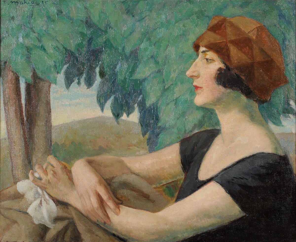 Robert Mahias (1890-1962) Portrait Of A Woman In Profile