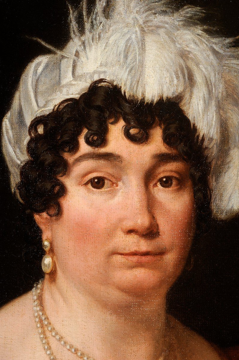 French School Circa 1815 - Portrait Of Madame Leblond-photo-3