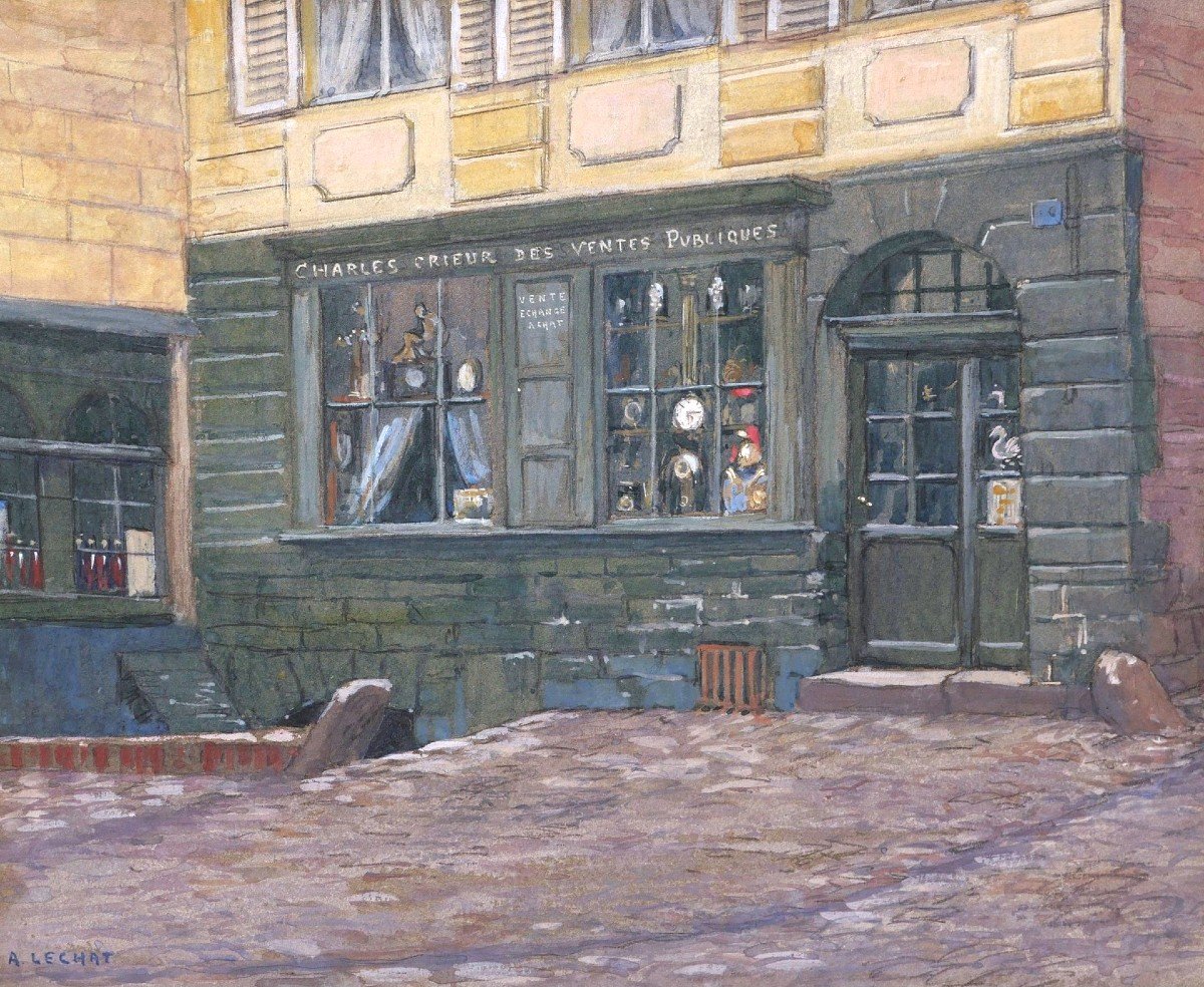 Albert Lechat (1863-1918) The Town Crier's Shop In Arras-photo-2