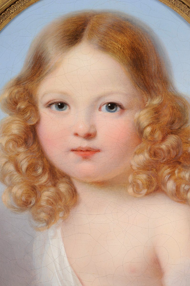 Portrait d’enfant dans les nuages - Ecole française vers 1800-photo-3