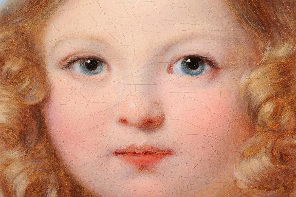 Portrait Of A Child In The Clouds - French School Around 1800-photo-4