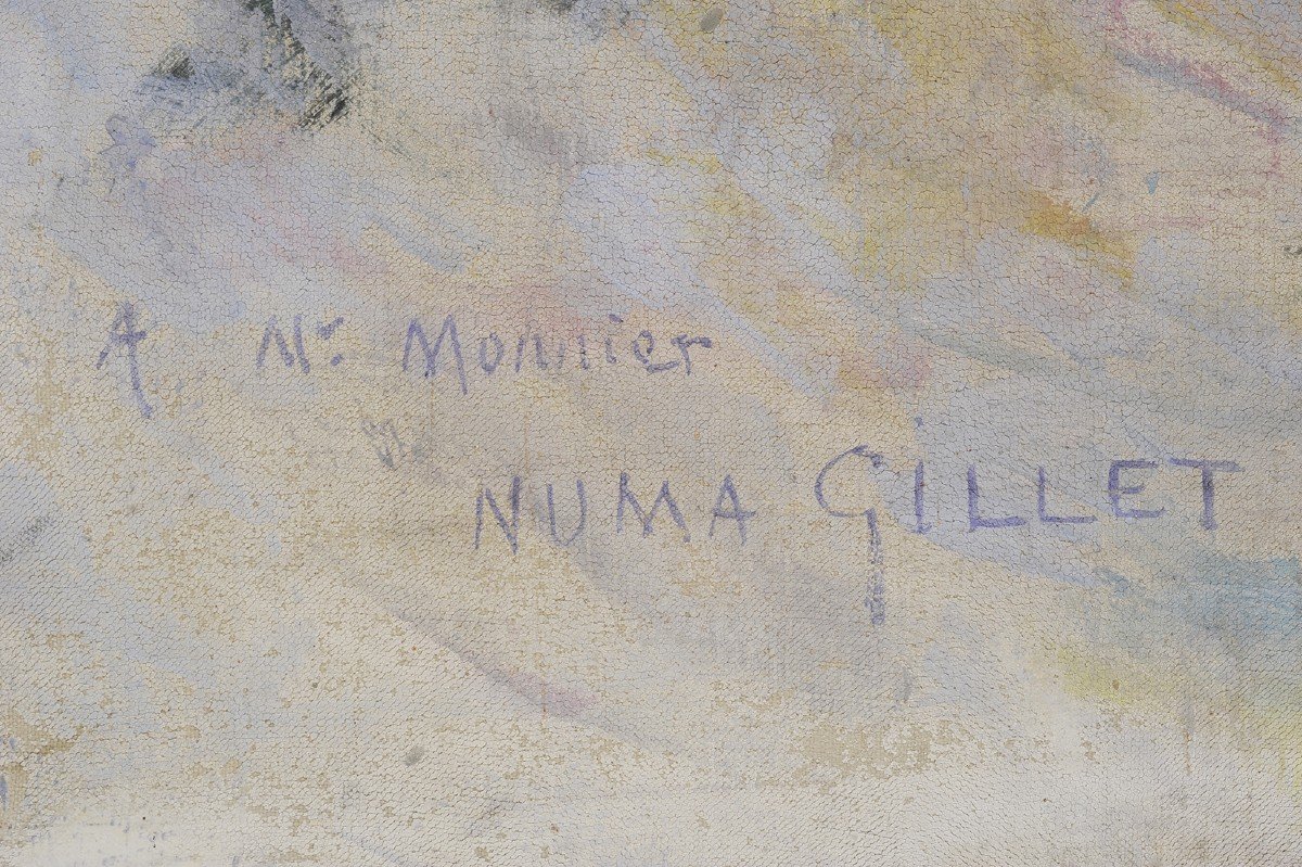 Numa Gillet (1868-1940) Communiante dans la neige - Bordeaux-photo-1