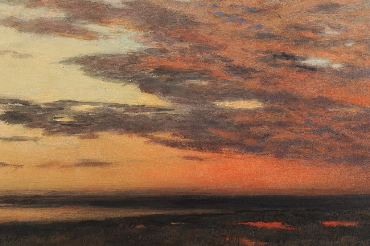 Arthur Severn (1842-1931) Twilight Over An Estuary-photo-2