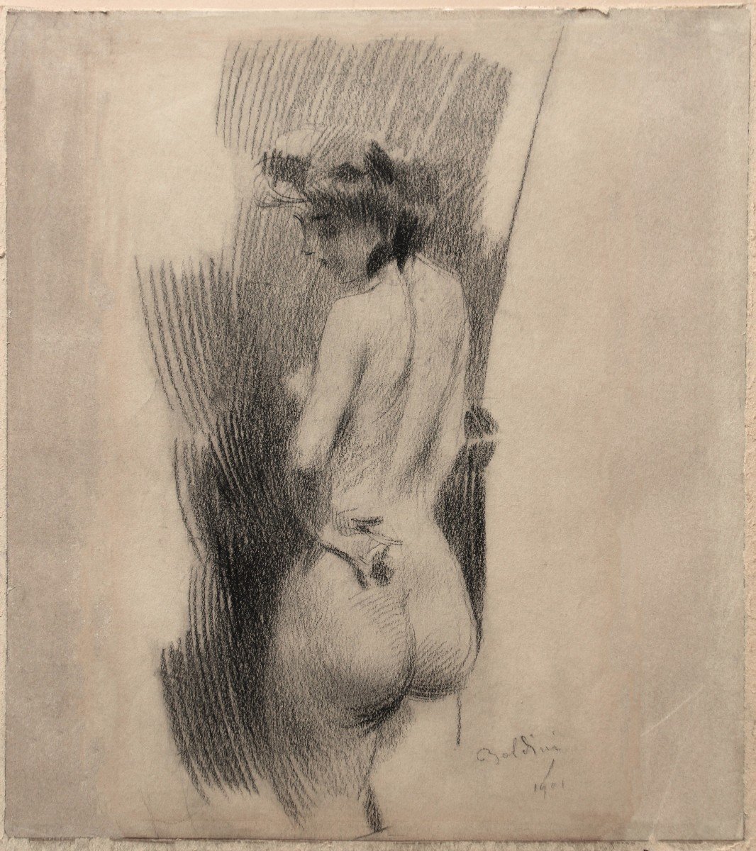 Giovanni Boldini (1842-1931) Nude From Behind, Presumed Portrait Of Lina Cavalieri-photo-3