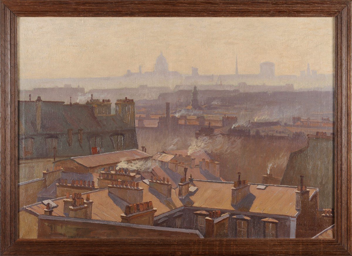 Henri Dupont-crespin (1882-1953) The Roofs Of Paris