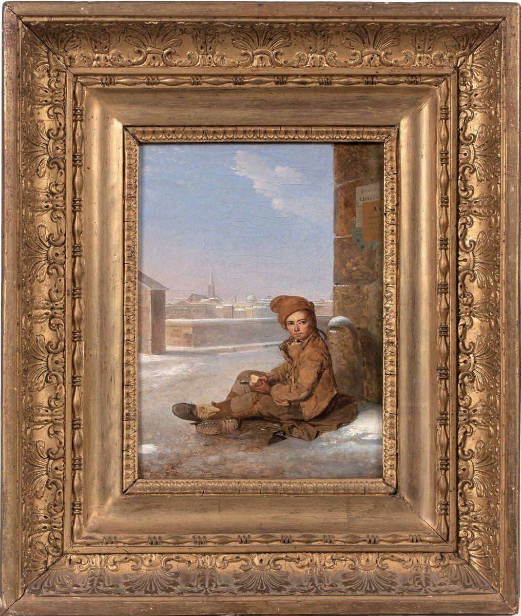 Pierre Duval Lecamus (1790-1854) Petit ramoneur assis dans la neige