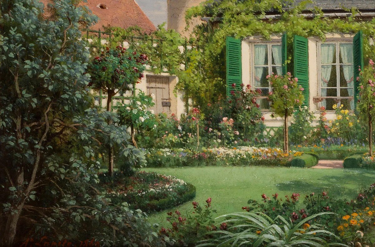 Louis-Auguste Lapito (1803-1874) Le jardin fleuri-photo-2