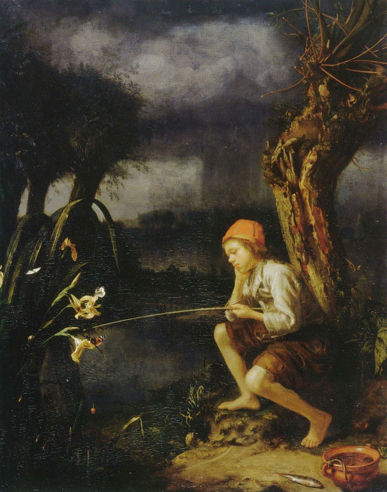 Att. To Godfried Schalken (1643-1706) Young Angler Schalcken-photo-3