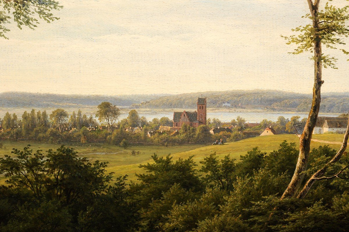 Fc Kiærschou (1805-1891) Landscape Of Denmark Probably Sollerod-photo-3