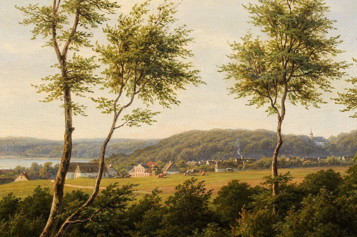 Fc Kiærschou (1805-1891) Landscape Of Denmark Probably Sollerod-photo-4