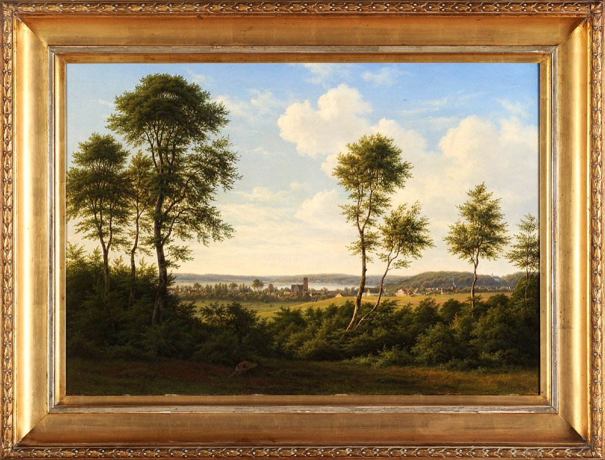 Fc Kiærschou (1805-1891) Landscape Of Denmark Probably Sollerod