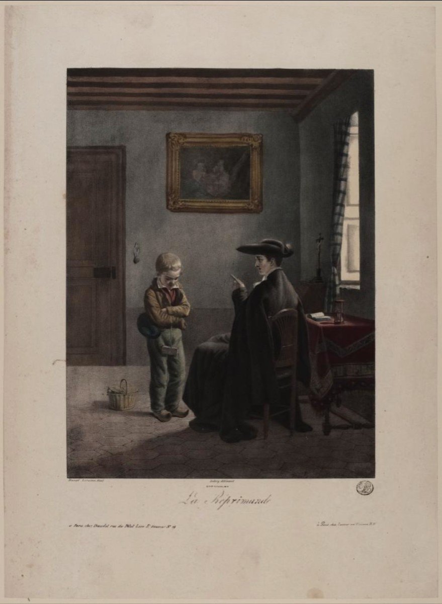 Pierre Duval Lecamus (1790-1854) Diner en bonne compagnie - Prêtre curé-photo-4