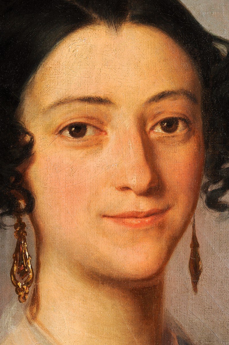 César Ducornet, né sans bras (1806-1856) Portrait de jeune fille-photo-3