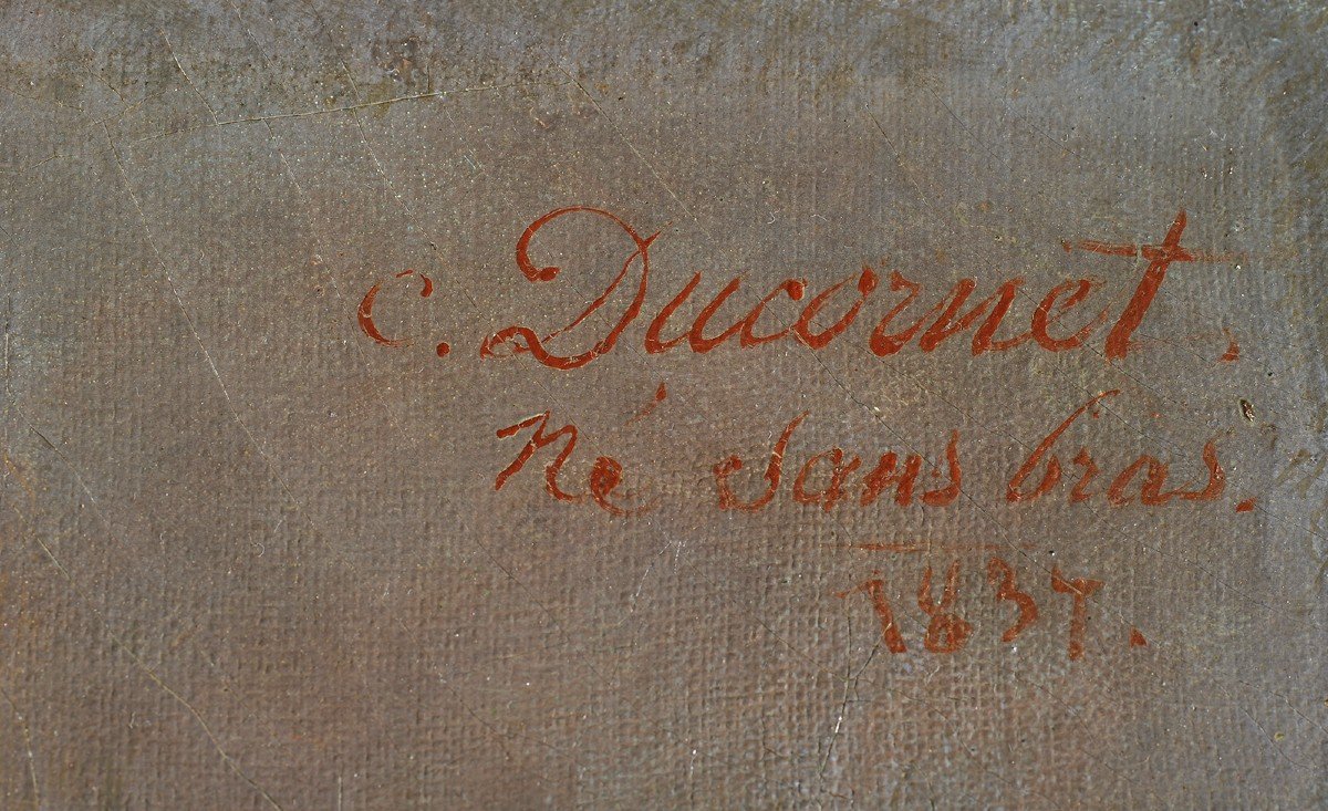 César Ducornet, né sans bras (1806-1856) Portrait de jeune fille-photo-2