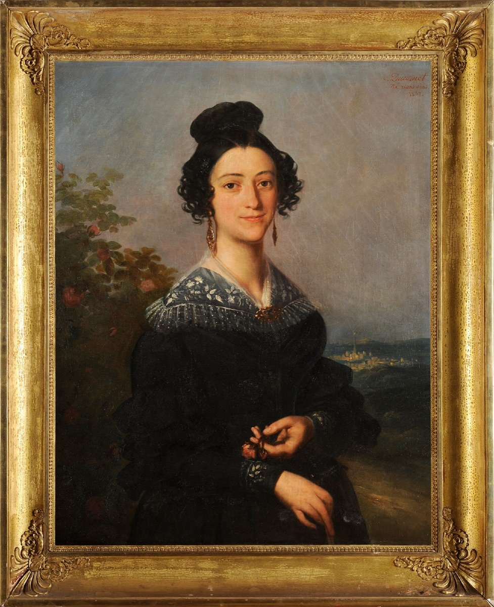 César Ducornet, né sans bras (1806-1856) Portrait de jeune fille