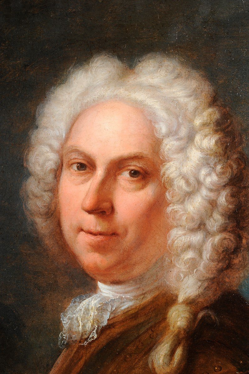 Att. à Dumont le Romain (1701-1781) Portrait d'homme en armure-photo-3