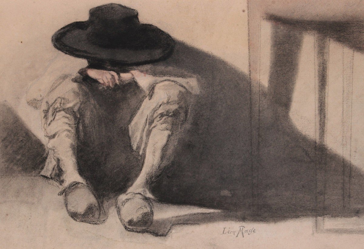 Léon Mage (1832-1894) Breton Peasant Resting In The Sun