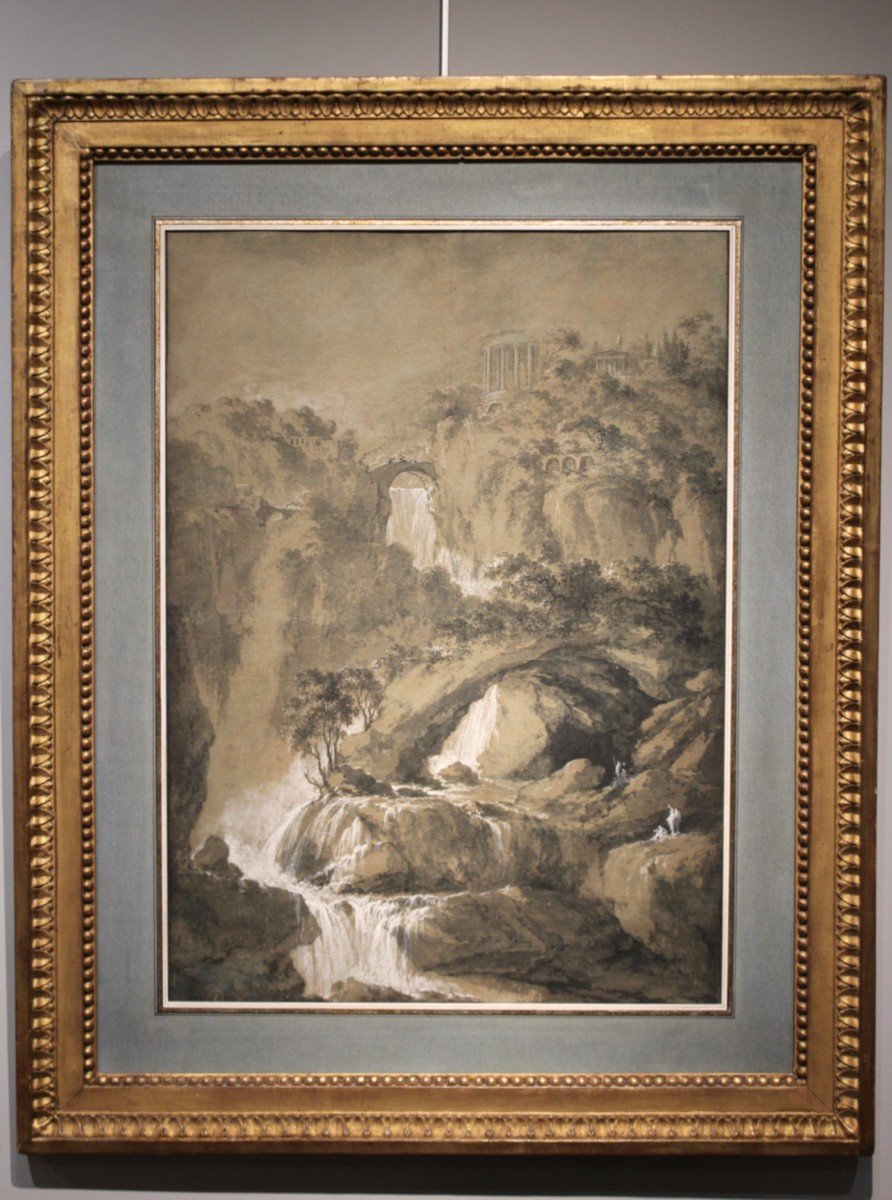 Claude-Louis Chatelet (1753-1795) Les cascades de Tivoli au pied de l’acropole de Tibur-photo-2