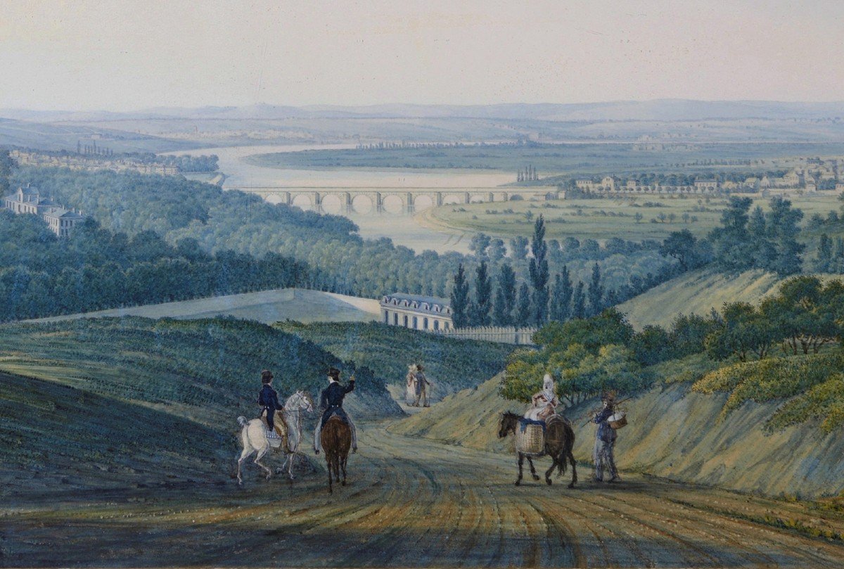 Antoine Melling (1763-1831) Vue des environs de Saint-Cloud depuis Meudon-photo-3