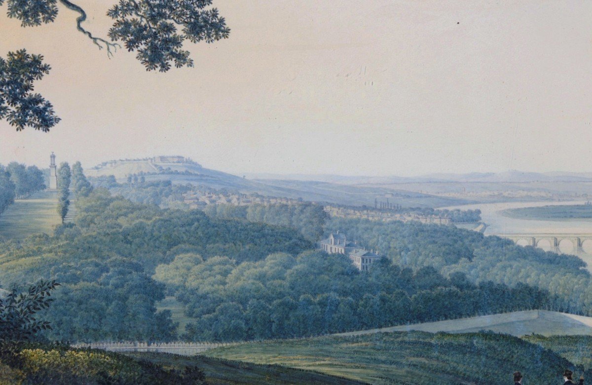 Antoine Melling (1763-1831) Vue des environs de Saint-Cloud depuis Meudon-photo-1