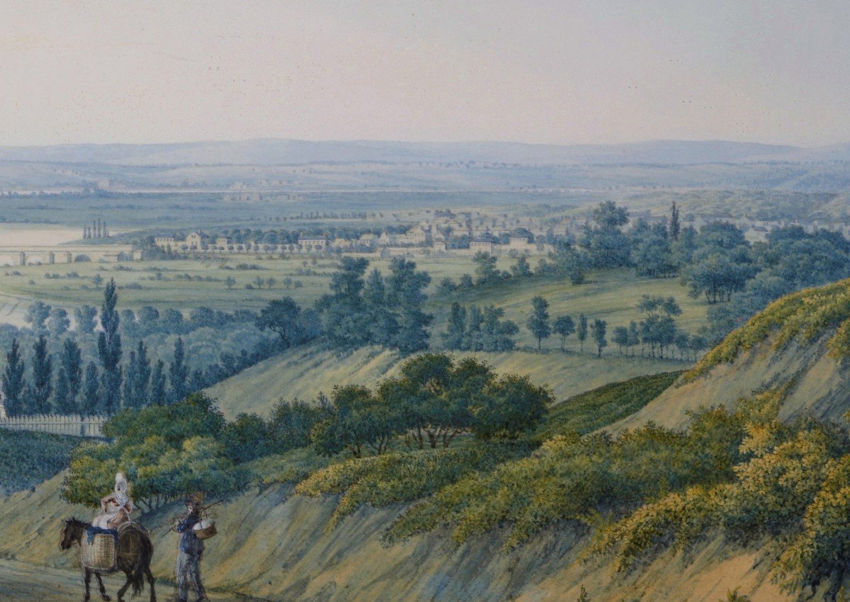 Antoine Melling (1763-1831) Vue des environs de Saint-Cloud depuis Meudon-photo-2