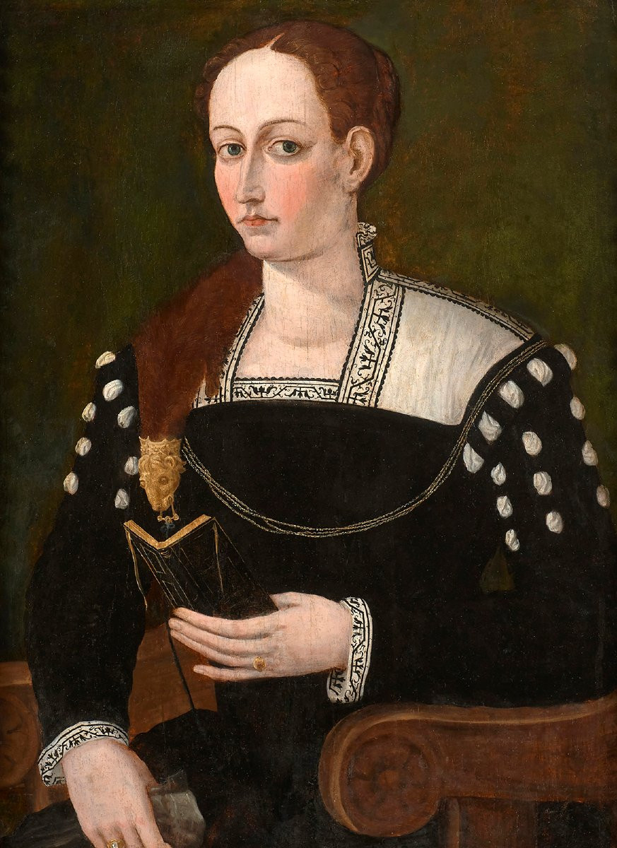 Portrait Of A Woman With A Book - Italian School Around 1560, Circle Of Bernardino Campi -photo-2