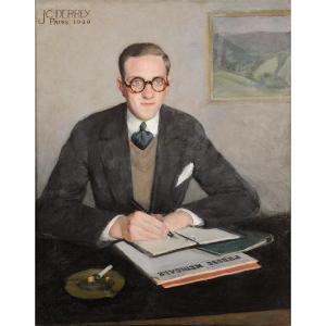 Jacques Charles Derrey (1907-1975) Portrait Of Dr R. Lenoir Medicine